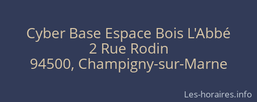 Cyber Base Espace Bois L'Abbé
