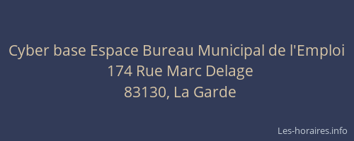 Cyber base Espace Bureau Municipal de l'Emploi