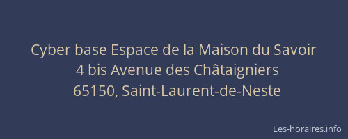 Cyber base Espace de la Maison du Savoir