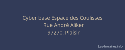 Cyber base Espace des Coulisses