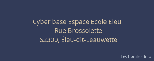 Cyber base Espace Ecole Eleu