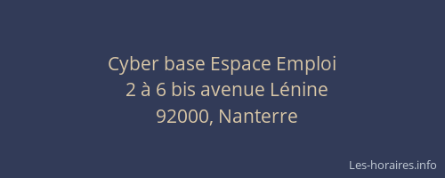 Cyber base Espace Emploi