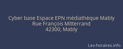 Cyber base Espace EPN médiathèque Mably