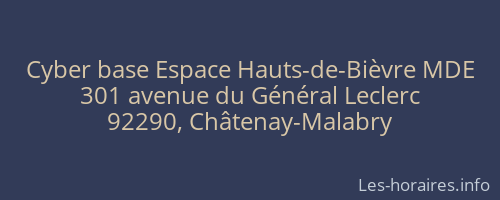 Cyber base Espace Hauts-de-Bièvre MDE