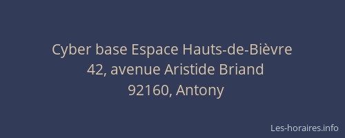 Cyber base Espace Hauts-de-Bièvre