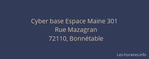 Cyber base Espace Maine 301