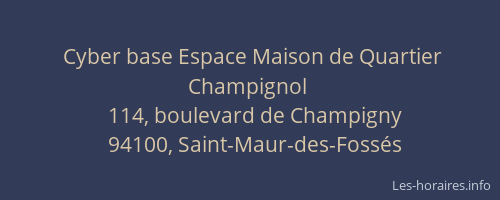 Cyber base Espace Maison de Quartier Champignol