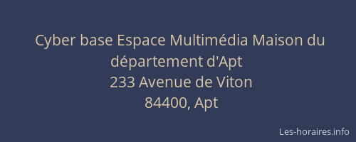 Cyber base Espace Multim&eacute;dia Maison du d&eacute;partement d'Apt