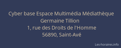 Cyber base Espace Multim&eacute;dia M&eacute;diath&egrave;que Germaine Tillion