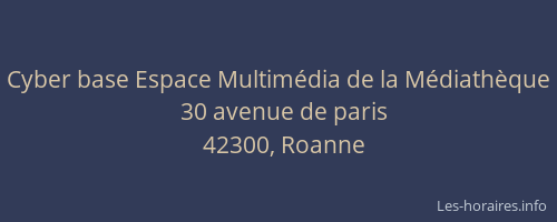 Cyber base Espace Multimédia de la Médiathèque