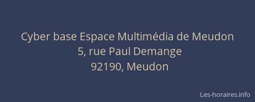Cyber base Espace Multimédia de Meudon