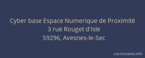 Cyber base Espace Numerique de Proximité