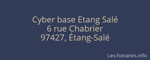 Cyber base Etang Salé