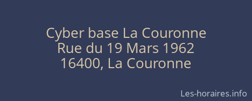 Cyber base La Couronne
