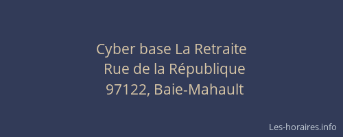 Cyber base La Retraite