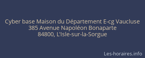Cyber base Maison du Département E-cg Vaucluse