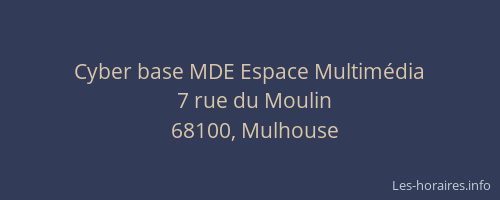 Cyber base MDE Espace Multimédia