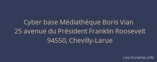 Cyber base M&eacute;diath&egrave;que Boris Vian