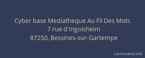 Cyber base Mediatheque Au Fil Des Mots