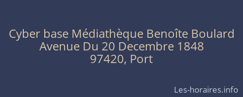Cyber base Médiathèque Benoîte Boulard