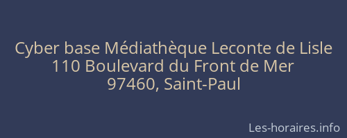 Cyber base Médiathèque Leconte de Lisle