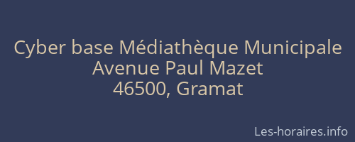 Cyber base Médiathèque Municipale