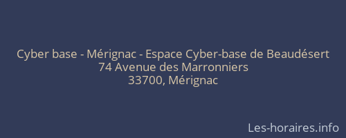 Cyber base - Mérignac - Espace Cyber-base de Beaudésert