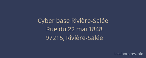 Cyber base Rivi&egrave;re-Sal&eacute;e