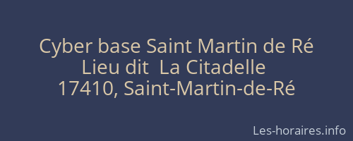 Cyber base Saint Martin de R&eacute;