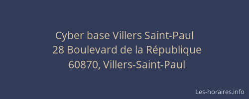 Cyber base Villers Saint-Paul