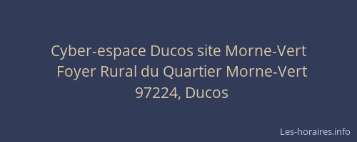 Cyber-espace Ducos site Morne-Vert