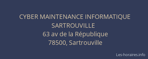 CYBER MAINTENANCE INFORMATIQUE SARTROUVILLE