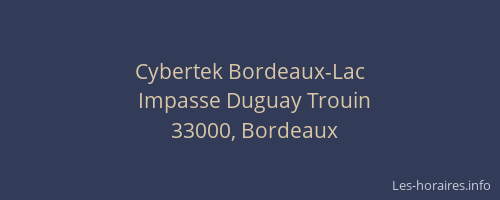 Cybertek Bordeaux-Lac