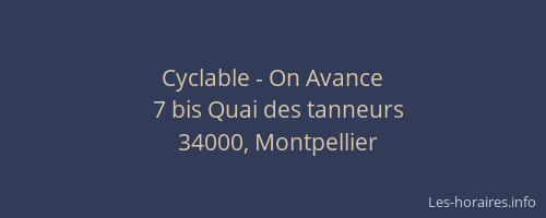 Cyclable - On Avance