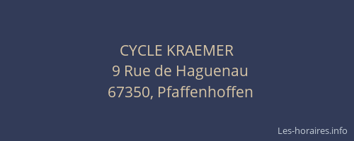 CYCLE KRAEMER