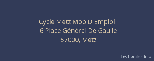 Cycle Metz Mob D'Emploi