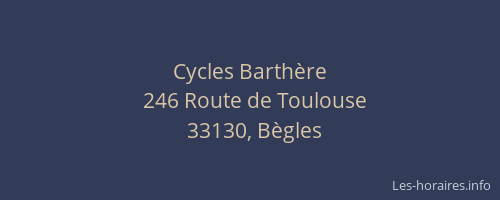 Cycles Barthère