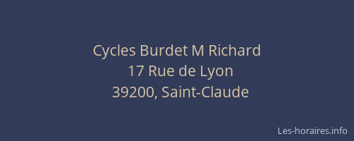 Cycles Burdet M Richard