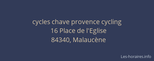 cycles chave provence cycling