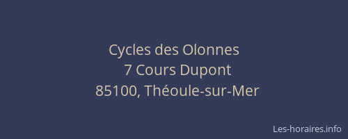 Cycles des Olonnes