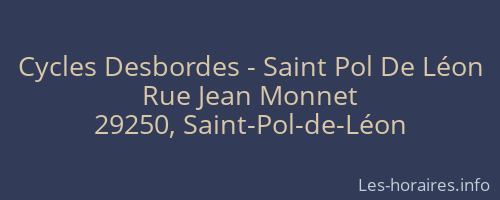 Cycles Desbordes - Saint Pol De Léon