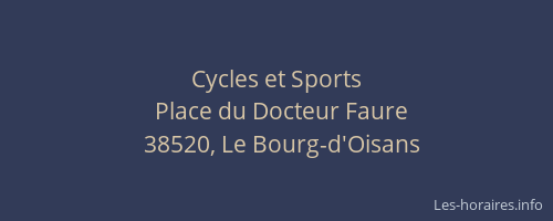 Cycles et Sports