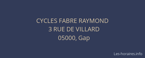 CYCLES FABRE RAYMOND