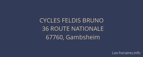 CYCLES FELDIS BRUNO