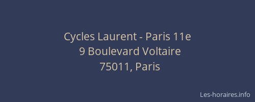 Cycles Laurent - Paris 11e