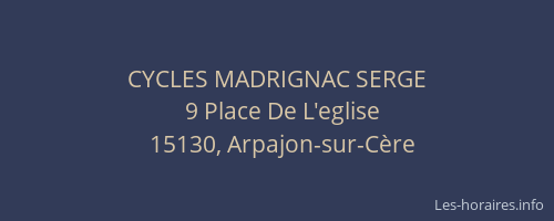 CYCLES MADRIGNAC SERGE