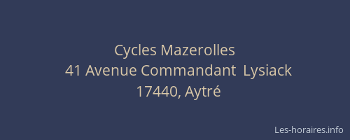 Cycles Mazerolles