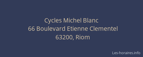 Cycles Michel Blanc