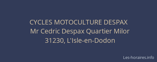 CYCLES MOTOCULTURE DESPAX