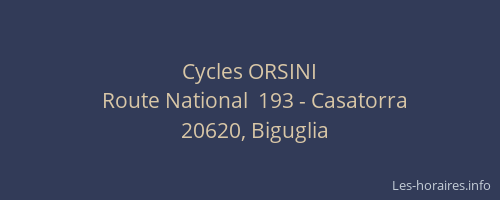 Cycles ORSINI